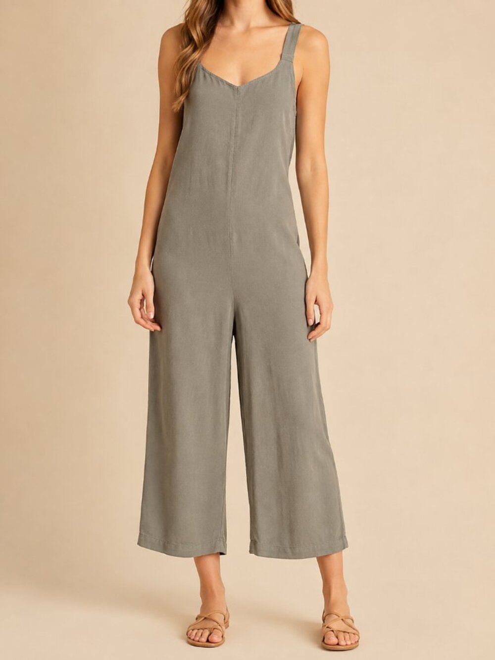 Emma’s Closet Olive Green Wide Leg Jumpsuit Size Small